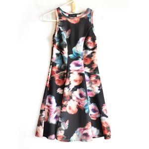 Karen Kane Floral Stretch Fit and Flare Sleeveless Dress Small